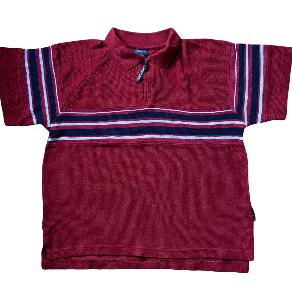Boys 1/4 Zip Short Sleeves Polo Shirt XL